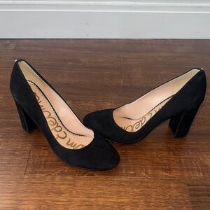 Sam Edelman Black Suede Block Heels